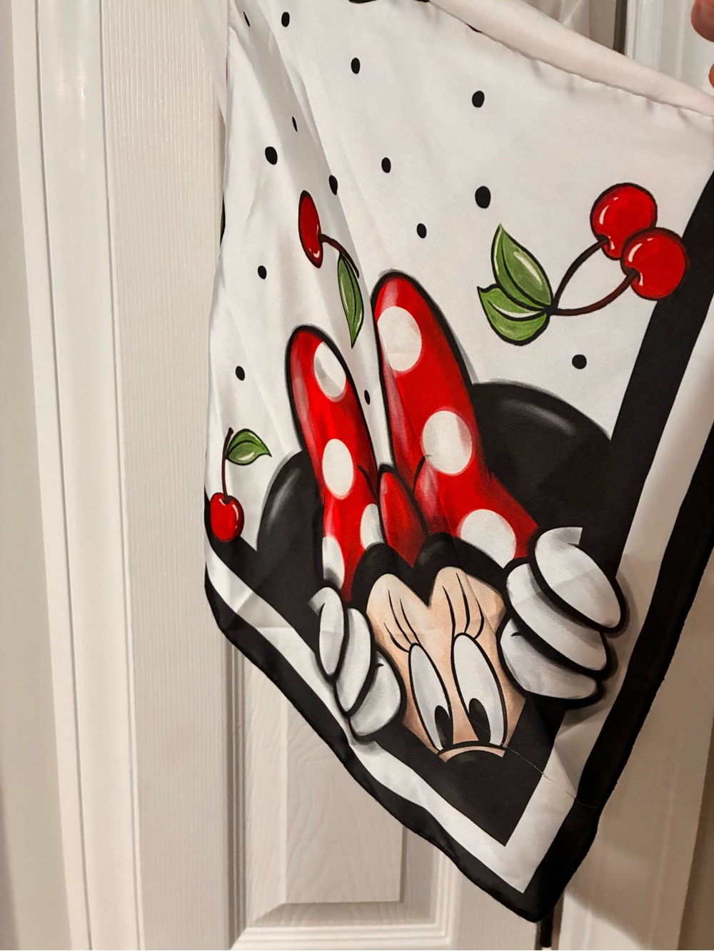 MONA LISA White Tank Top with Red Cherry Print and Black Trim Minnie Mouse
